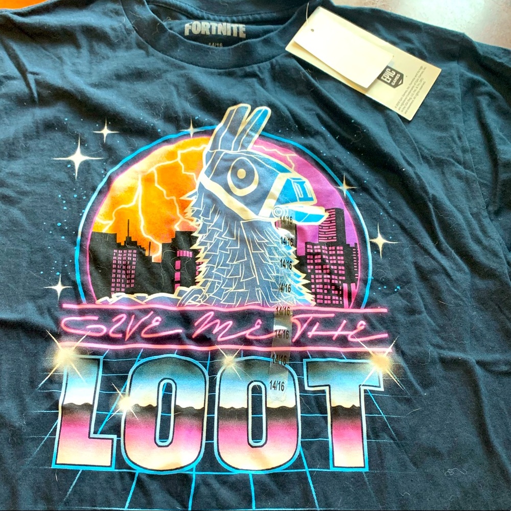 Boys 14/16 brand new fortnite tee with tags .